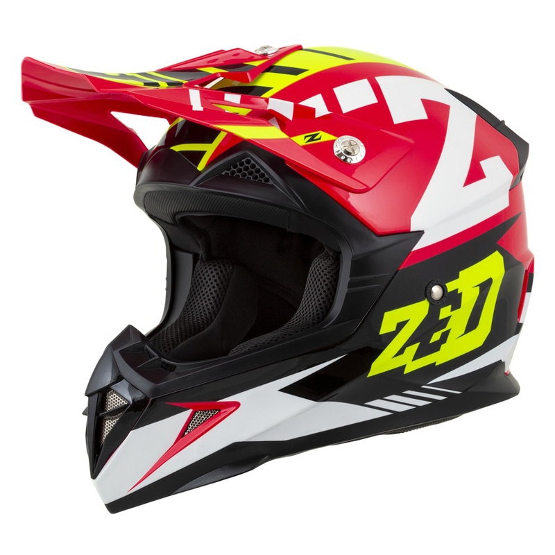 Dziecięcy kask motocrossowy ZED X1.9D czerwony-fluo żółty-czarny-biały