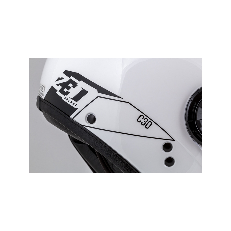 Kask motocyklowy otwarty ZED C30 biało-czarny