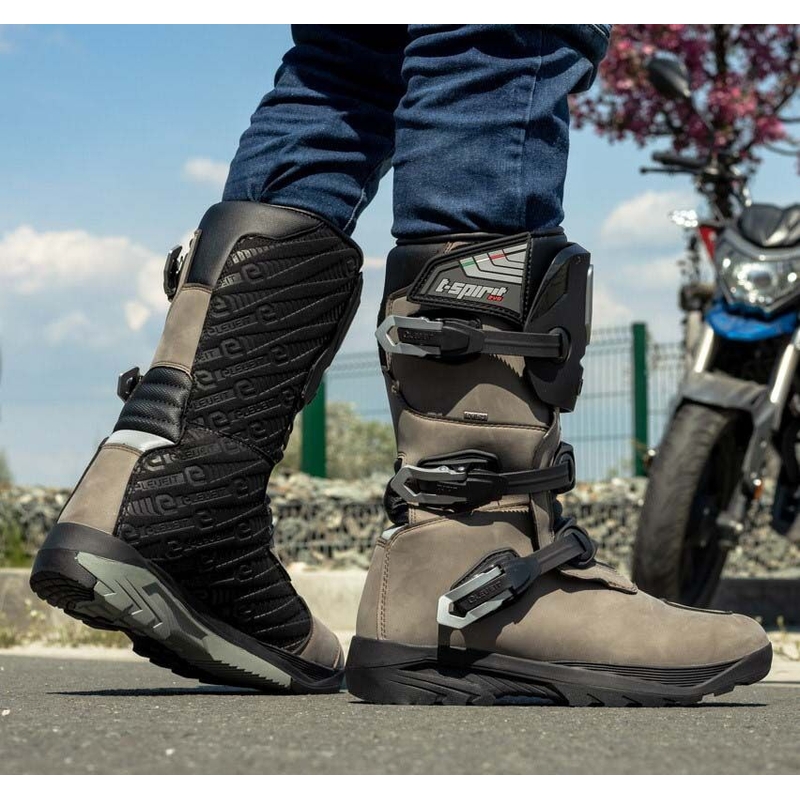 Eleveit T Spirit Evo WP brązowe buty motocyklowe.