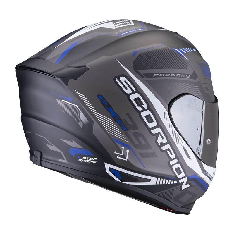 Integralny kask motocyklowy Scorpion EXO-391 Haut czarno-srebrno-niebieski