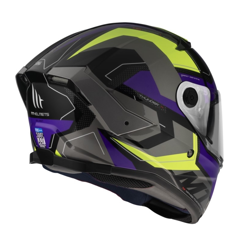 MT Thunder 4 SV Valiant B2 szaro-niebiesko-fluo żółty integralny kask motocyklowy