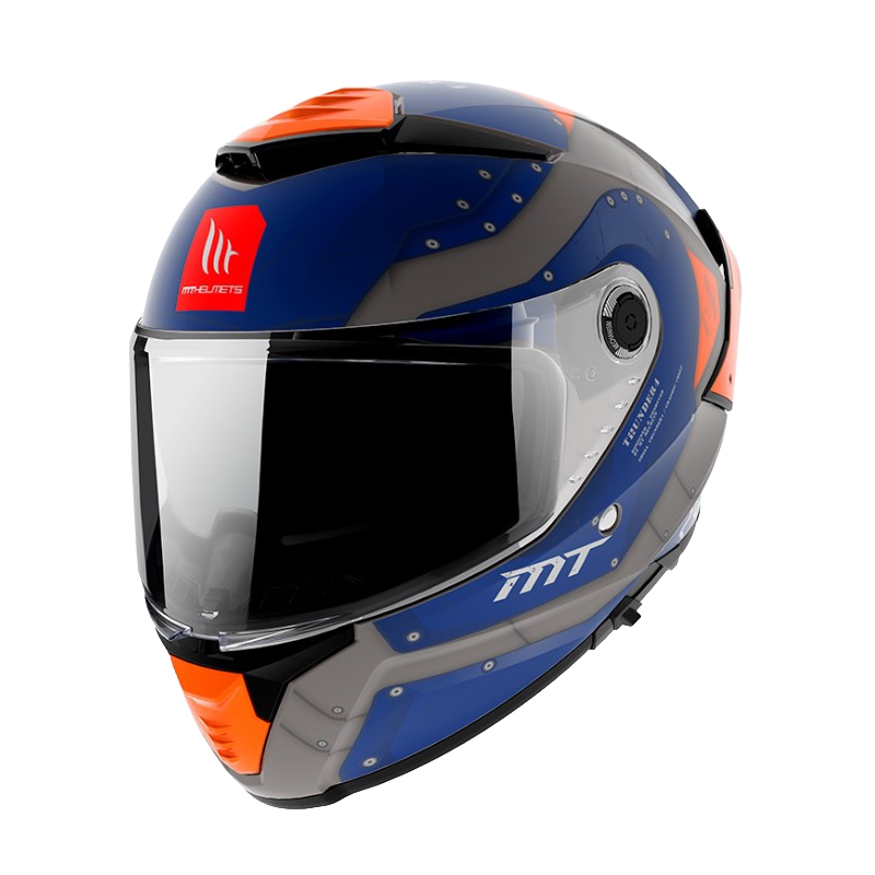 MT Thunder 4 SV Cheep A7 zintegrowany kask motocyklowy pomarańczowo-niebiesko-szary