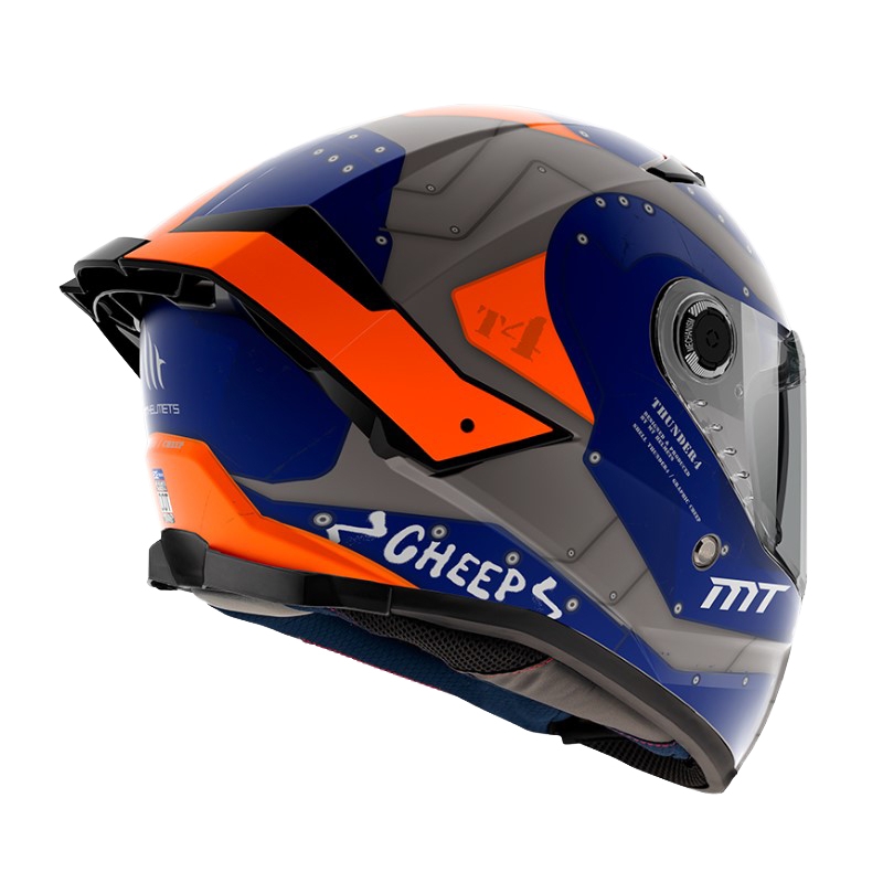 MT Thunder 4 SV Cheep A7 zintegrowany kask motocyklowy pomarańczowo-niebiesko-szary