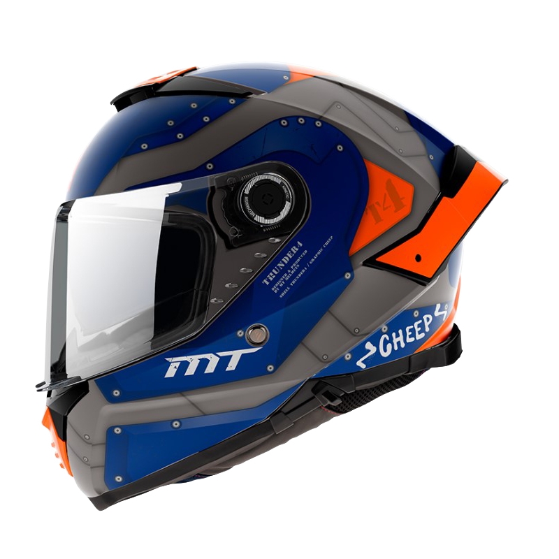 MT Thunder 4 SV Cheep A7 zintegrowany kask motocyklowy pomarańczowo-niebiesko-szary
