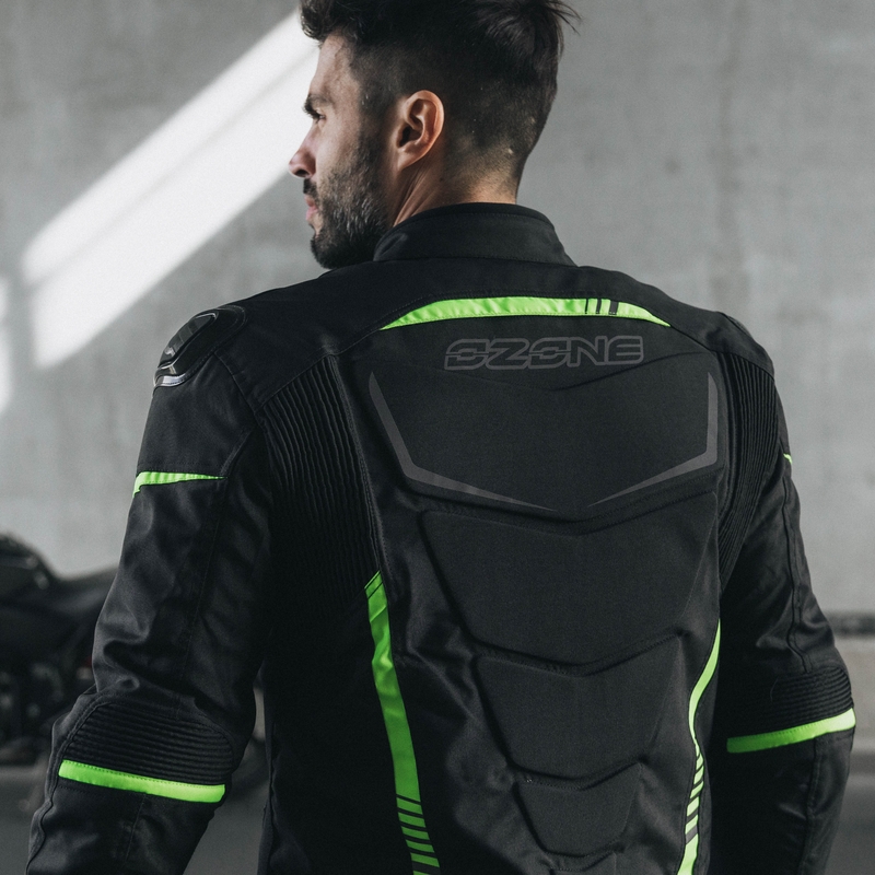 Kurtka motocyklowa Ozone Pulse czarno-fluo żółta