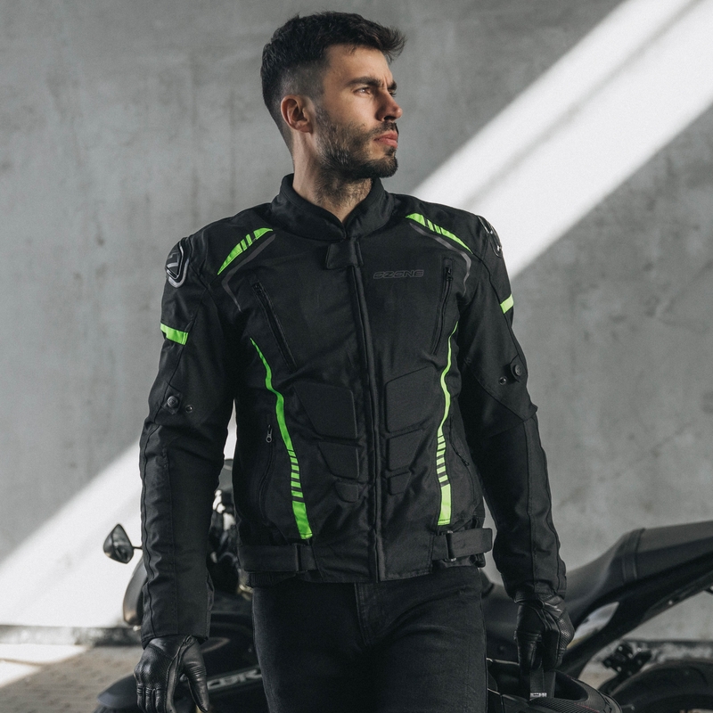 Kurtka motocyklowa Ozone Pulse czarno-fluo żółta
