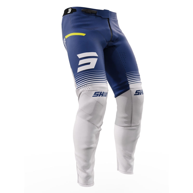 Spodnie motocrossowe Shot Aerolite Husqvarna LE 2023 biało-niebieskie wyprzedaż