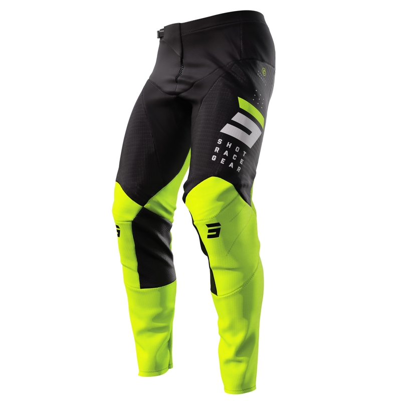 Spodnie motocrossowe Shot Contact Camo 2.0 czarny-fluo żółty wyprzedaż