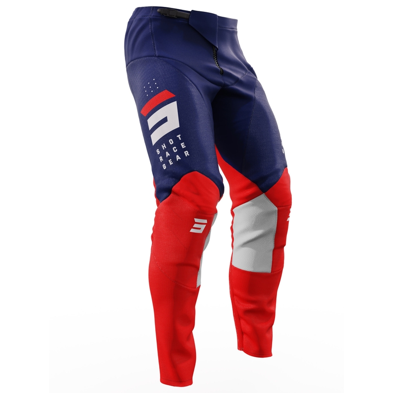 Spodnie motocrossowe Shot Contact Camo 2.0 czerwono-niebieskie wyprzedaż