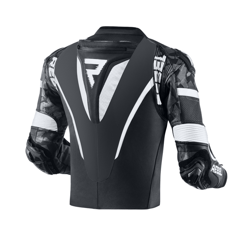 Kurtka motocyklowa Rebelhorn Rebel czarno-biała wyprzedaż