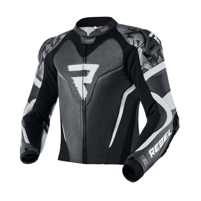 Kurtka motocyklowa Rebelhorn Rebel czarno-biała wyprzedaż