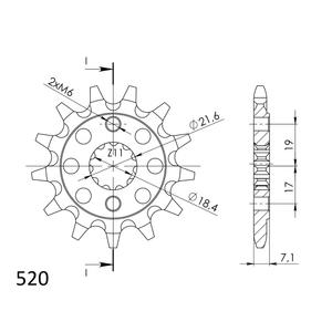 Front sprocket SUPERSPROX CST-1321:14 14T, 520