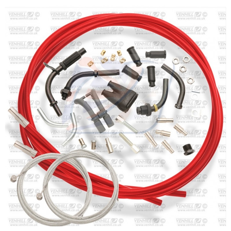 Universal throttle cable kit Venhill 1,35m (4 stroke) Red
