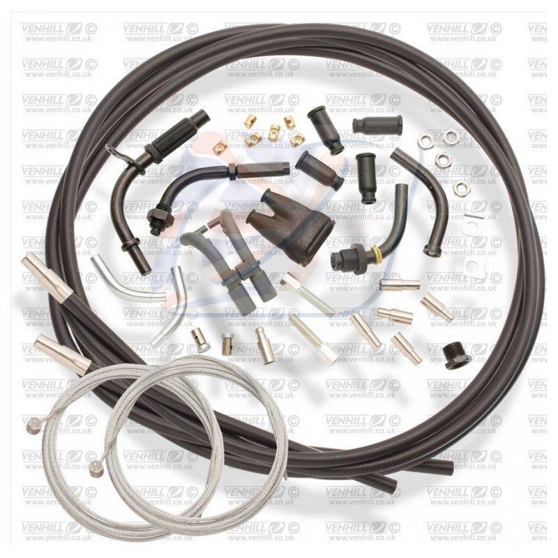 Universal throttle cable kit Venhill 1,35m (4 stroke) Black