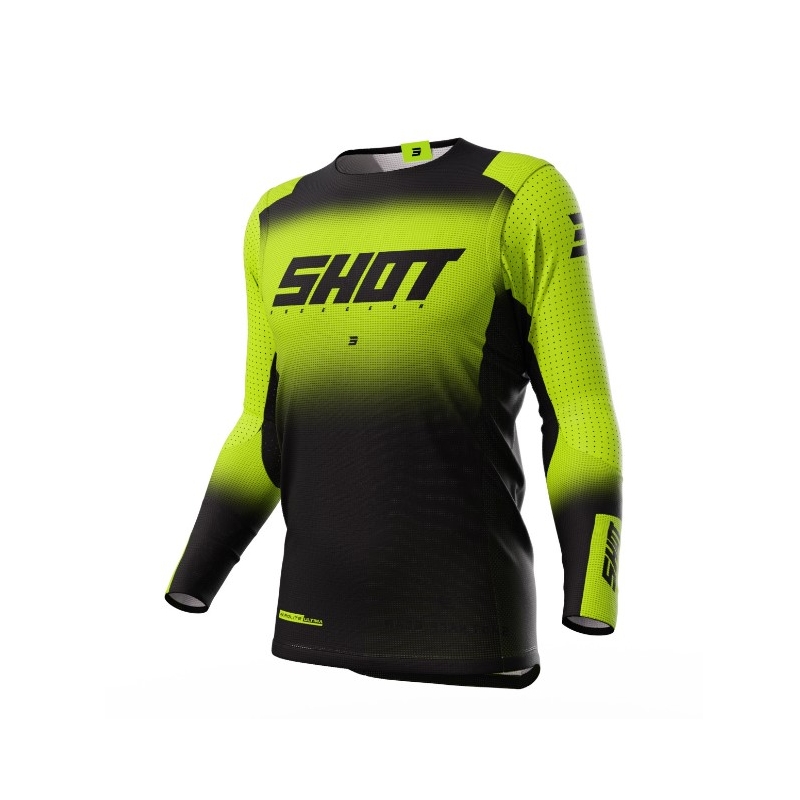Motokrosový dres Shot Aerolite Ultima černo-fluo žlutý