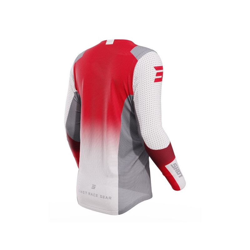 Koszulka motocrossowa Shot Aerolite Ultima szaro-biało-czerwona