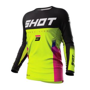 Koszulka motocrossowa Shot Contact Tracer czarno-różowo-fluo żółta