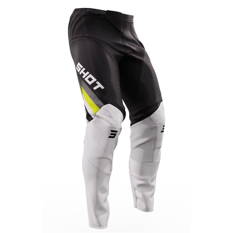 Spodnie motocrossowe Shot Contact Tracer czarny-biały-fluo żółty wyprzedaż