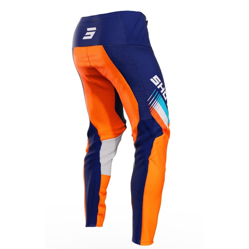 Spodnie motocrossowe Shot Contact Tracer niebiesko-pomarańczowe wyprzedaż