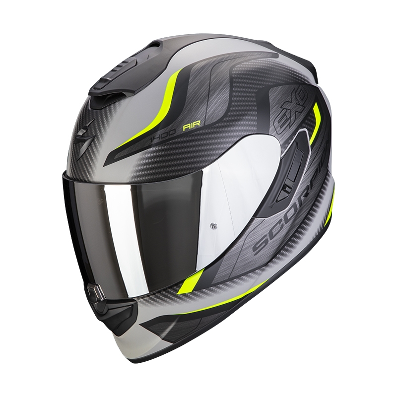 Integralny kask motocyklowy Scorpion EXO-1400 EVO Air Attune szaro-czarno-fluo żółty mat.