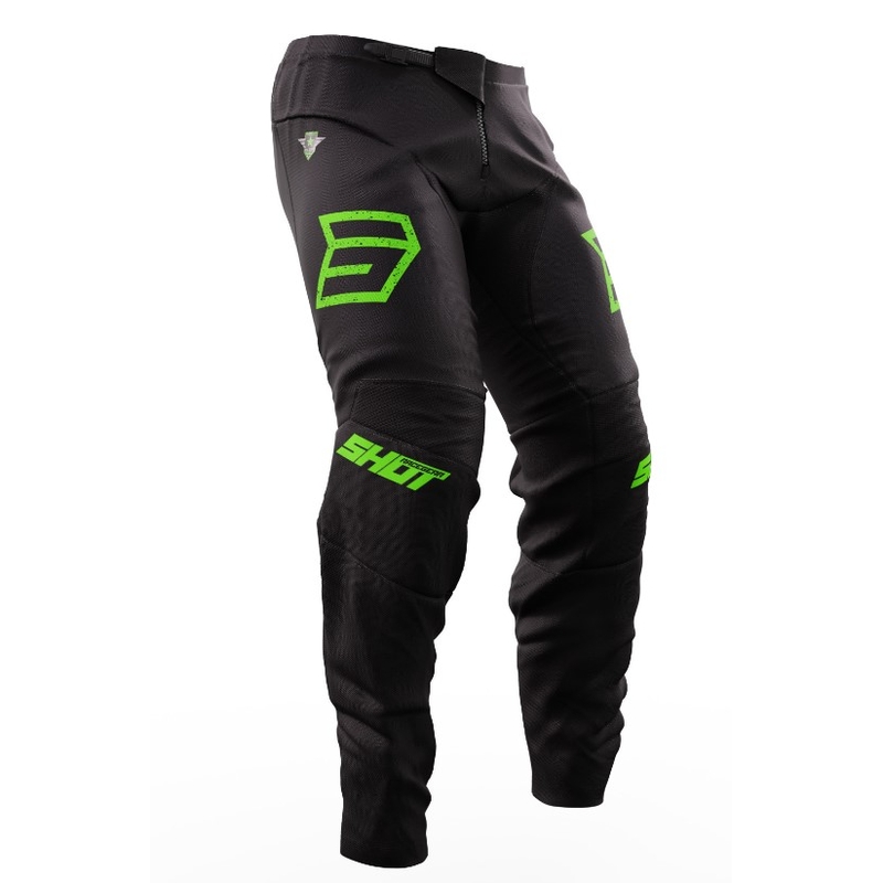 Spodnie motocrossowe Shot Devo Army czarno-zielone wyprzedaż