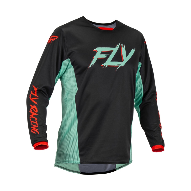 Koszulka motocrossowa Fly Racing Kinetic S.E. Rave czarno-zielono-czerwona wyprzedaż