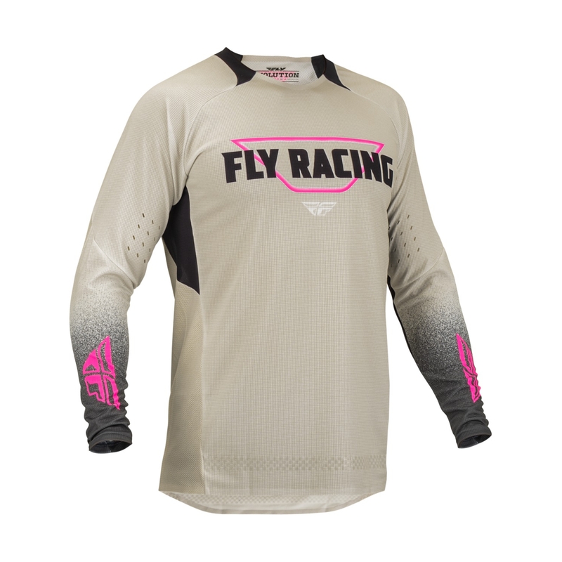 Koszulka motocrossowa FLY Racing Evolution DST. czarno-różowo-beżowa