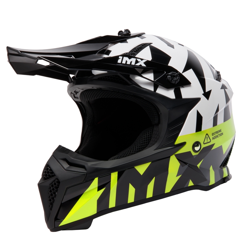 Kask motocrossowy iMX FMX-02 czarno-biało-żółty