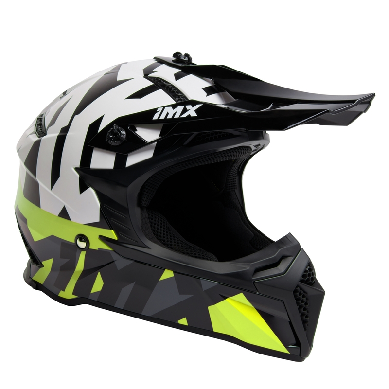 Kask motocrossowy iMX FMX-02 czarno-biało-żółty