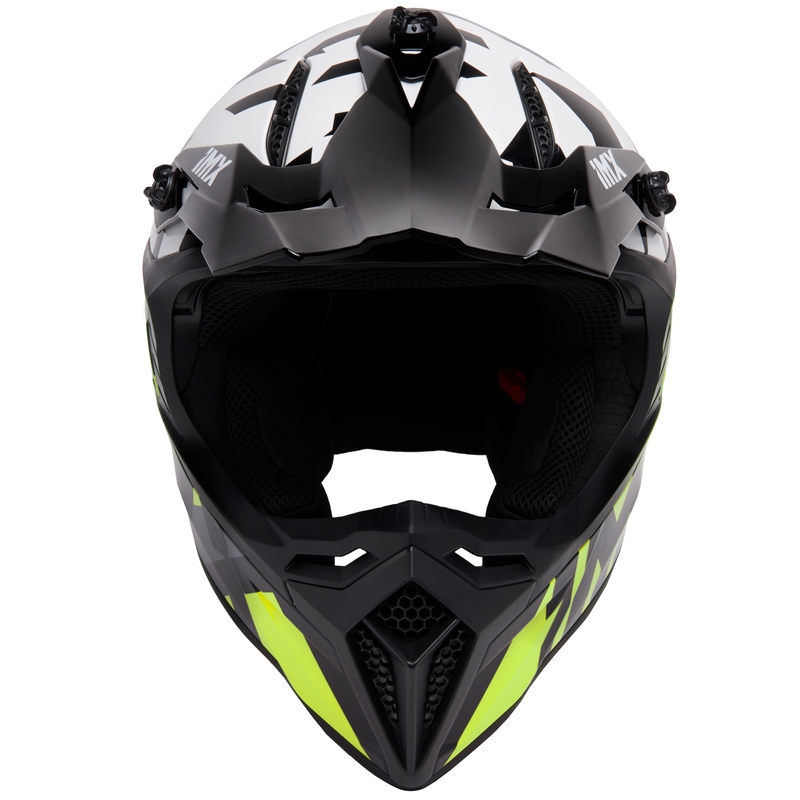 Kask motocrossowy iMX FMX-02 czarno-biało-żółty