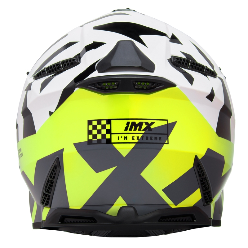Kask motocrossowy iMX FMX-02 czarno-biało-żółty