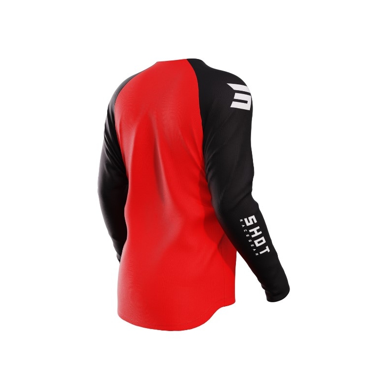 Dziecięca koszulka motocrossowa Shot Raw Kid Escape black-red.