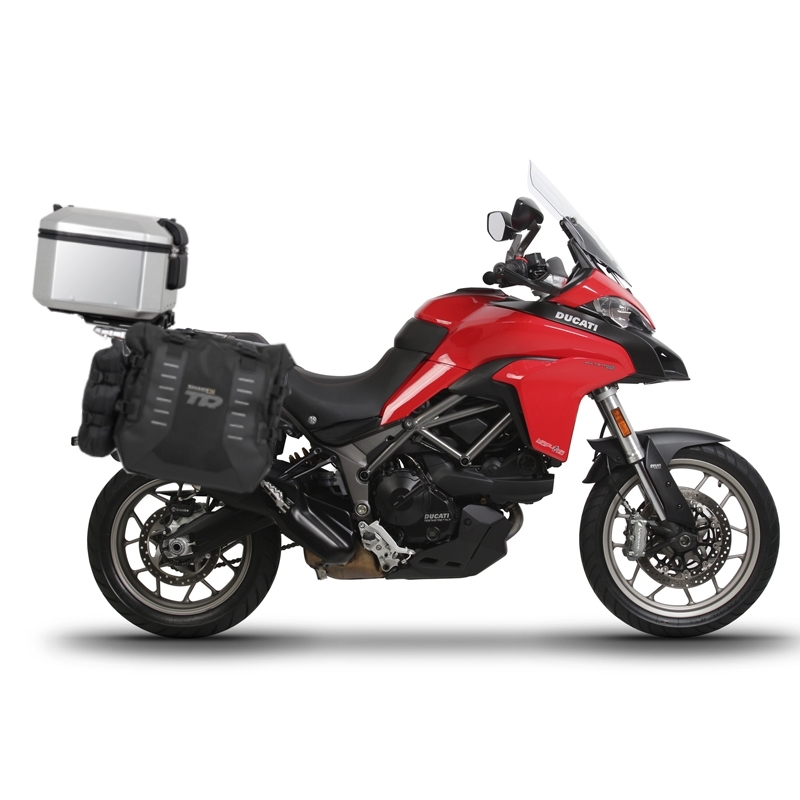 Complete set of SHAD TERRA TR40 adventure saddlebags and SHAD TERRA aluminium 37L topcase, including mounting kit SHAD DUCATI MULTISTRADA 950 / 1200 / 1260