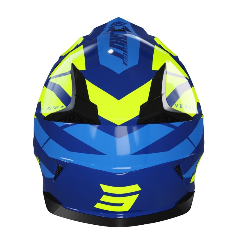 Dziecięcy kask motocrossowy Shot Pulse Kid Revenge niebiesko-fluo żółty wyprzedaż