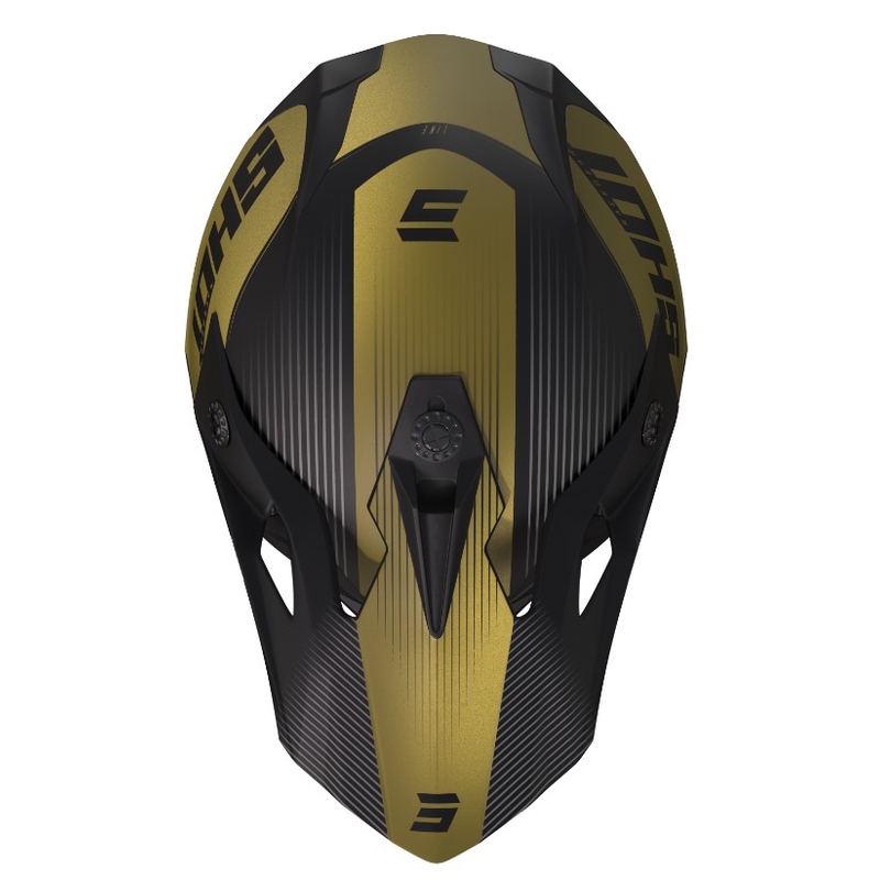 Kask motocrossowy Shot Pulse Line szaro-złoty