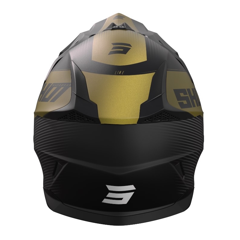 Kask motocrossowy Shot Pulse Line szaro-złoty