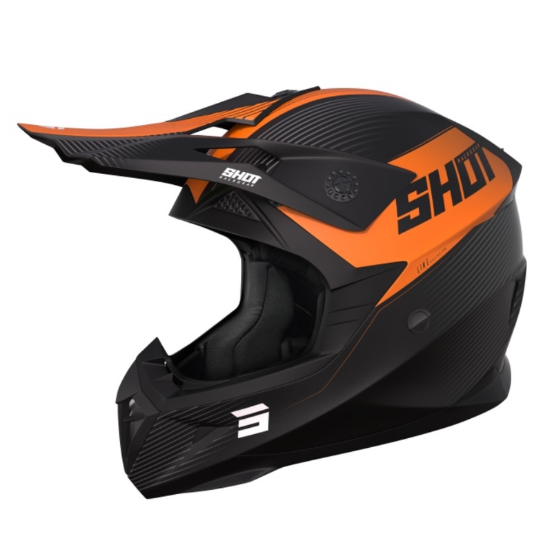 Kask motocrossowy Shot Pulse Line szaro-pomarańczowe
