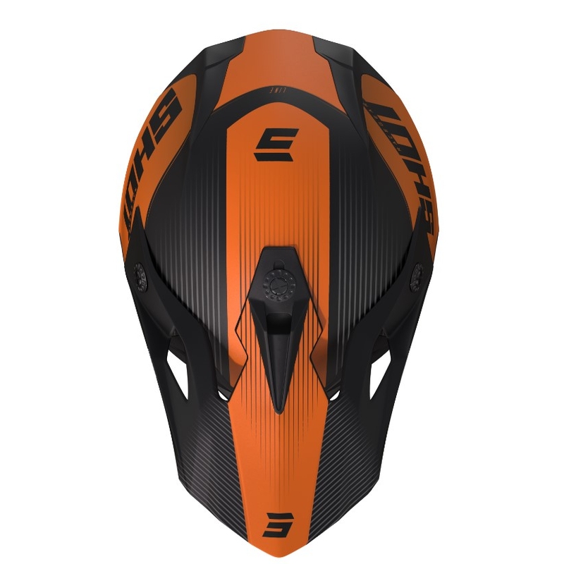 Kask motocrossowy Shot Pulse Line szaro-pomarańczowe