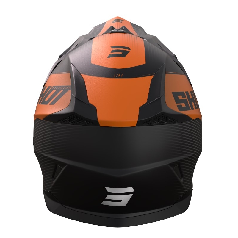 Kask motocrossowy Shot Pulse Line szaro-pomarańczowe