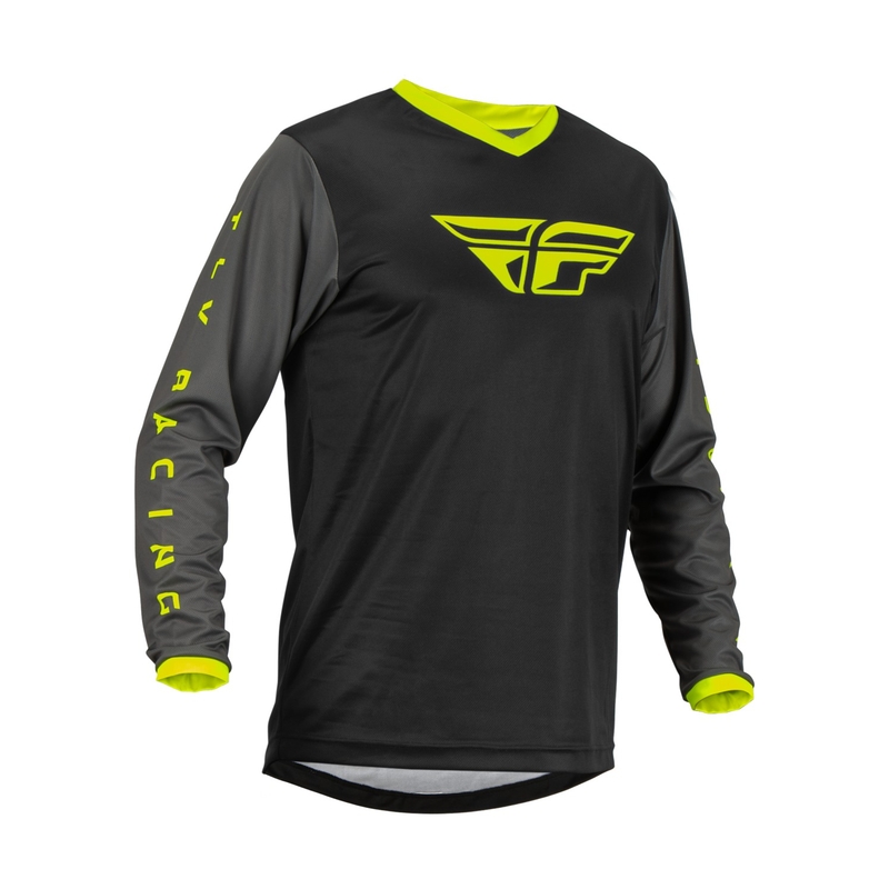 Koszulka motocrossowa FLY Racing F-16 2023 czarno-szara hi-vis wyprzedaż