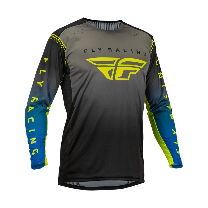 Koszulka motocrossowa FLY Racing Lite 2023 szaro-niebieska hi-vis wyprzedaż