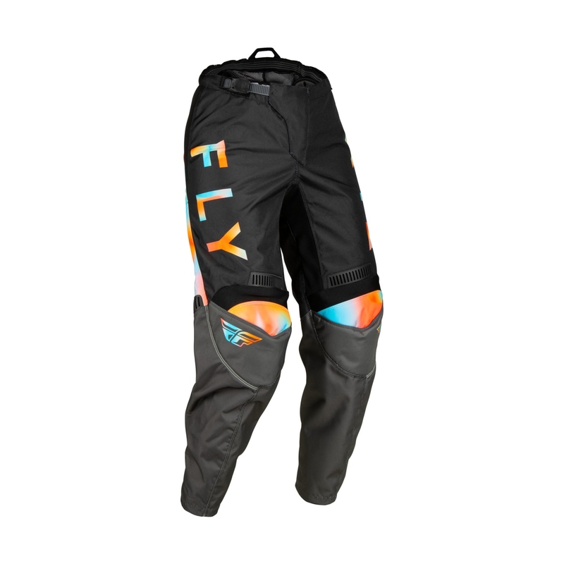 Damskie spodnie motocrossowe FLY Racing F-16 2023 szaro - różowo - niebieskie