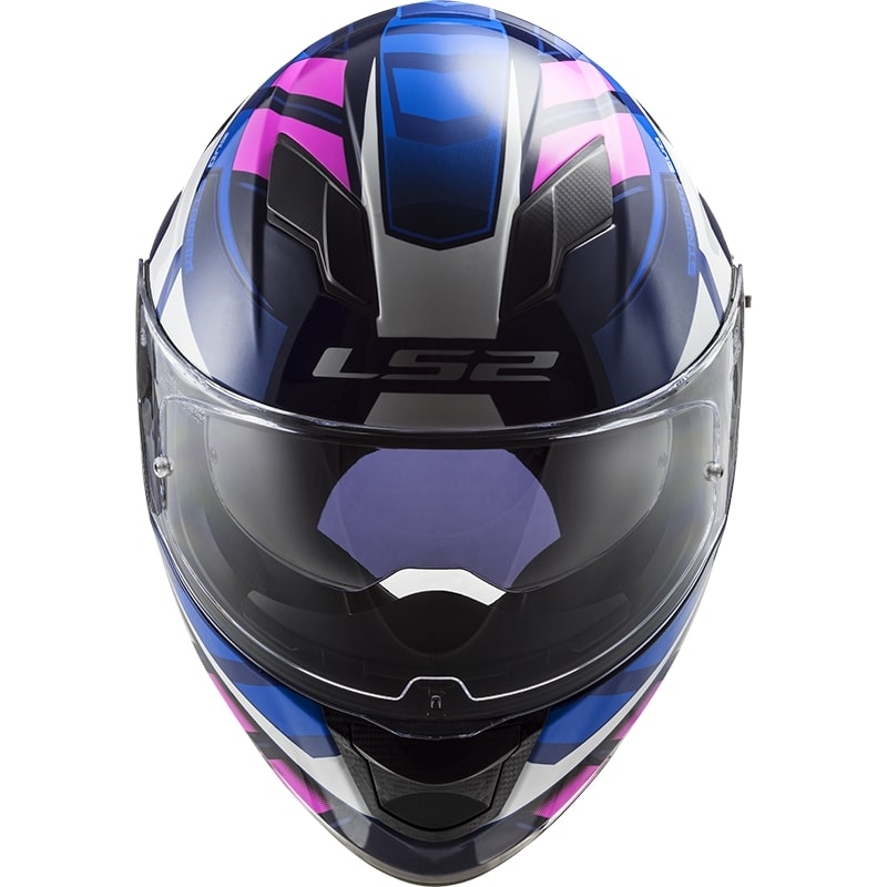 integralny kask motocyklowy LS2 FF320 Stream EVO Loop niebieski-fluo różowy