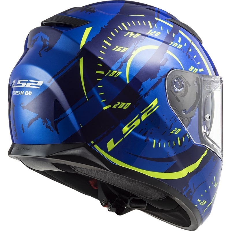 integralny kask motocyklowy LS2 FF320 Stream EVO Tacho niebieski-fluo żółty