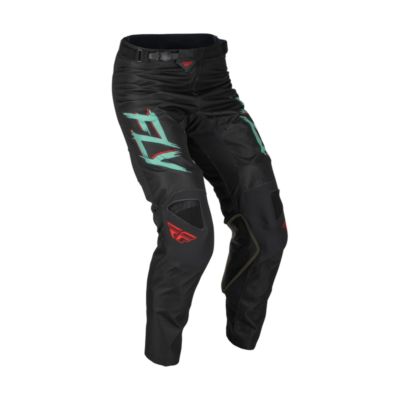 Spodnie motocrossowe FLY Racing Kinetic S.E. Rave czarno-zielono-czerwone wyprzedaż