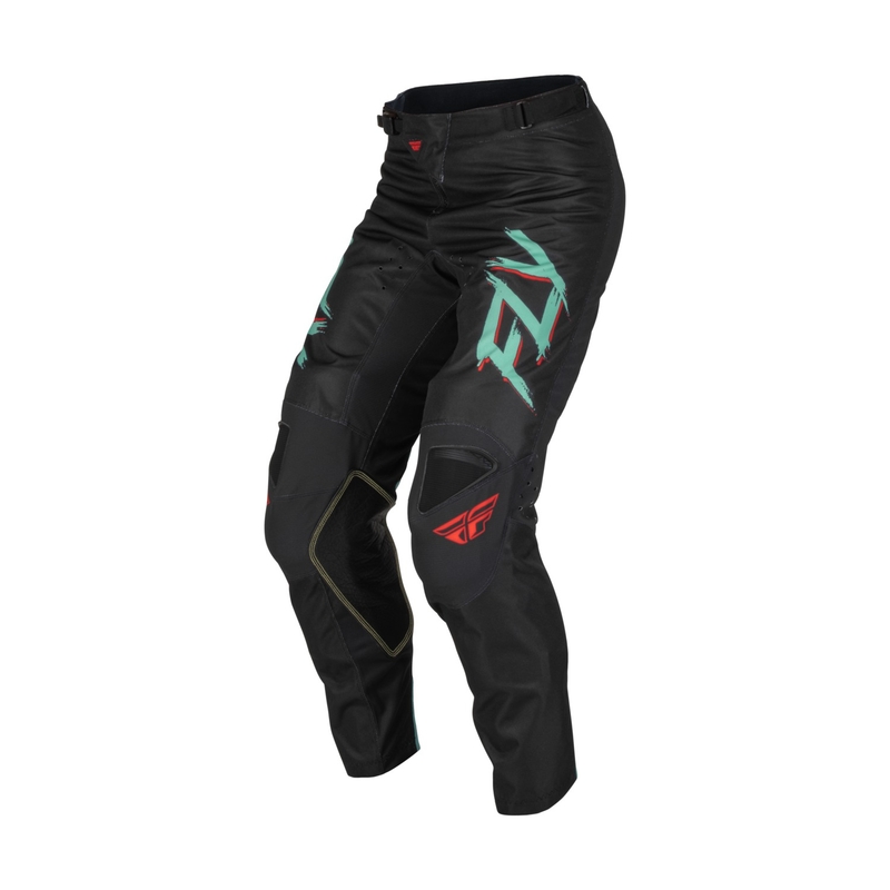 Spodnie motocrossowe FLY Racing Kinetic S.E. Rave czarno-zielono-czerwone wyprzedaż