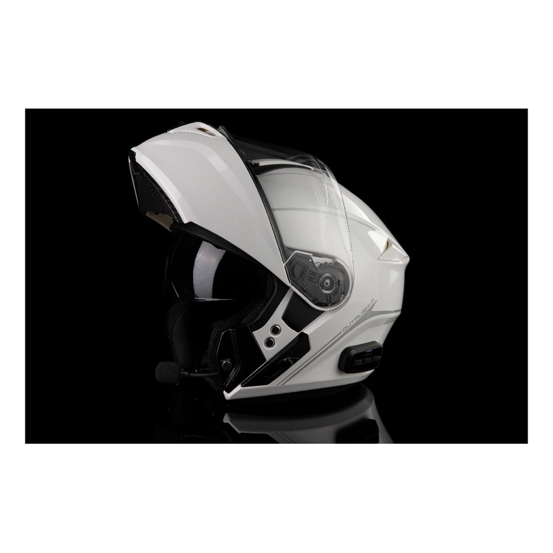 Kask z zestawem słuchawkowym SENA Outrush R biały połysk