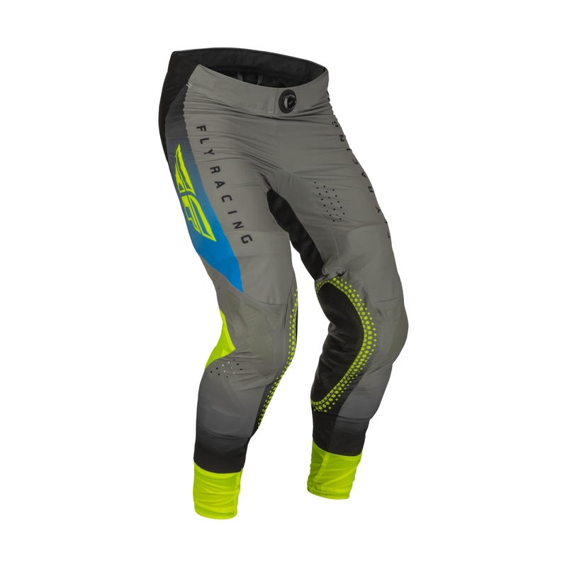 Spodnie motocrossowe FLY Racing Lite 2023 szaro-niebieskie hi-vis wyprzedaż