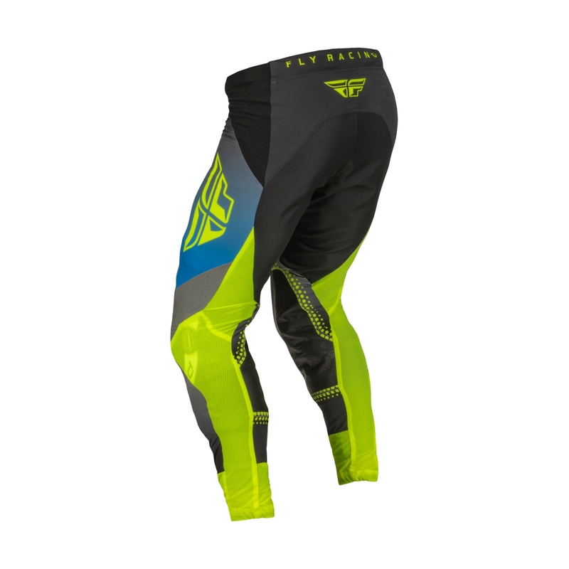 Spodnie motocrossowe FLY Racing Lite 2023 szaro-niebieskie hi-vis wyprzedaż