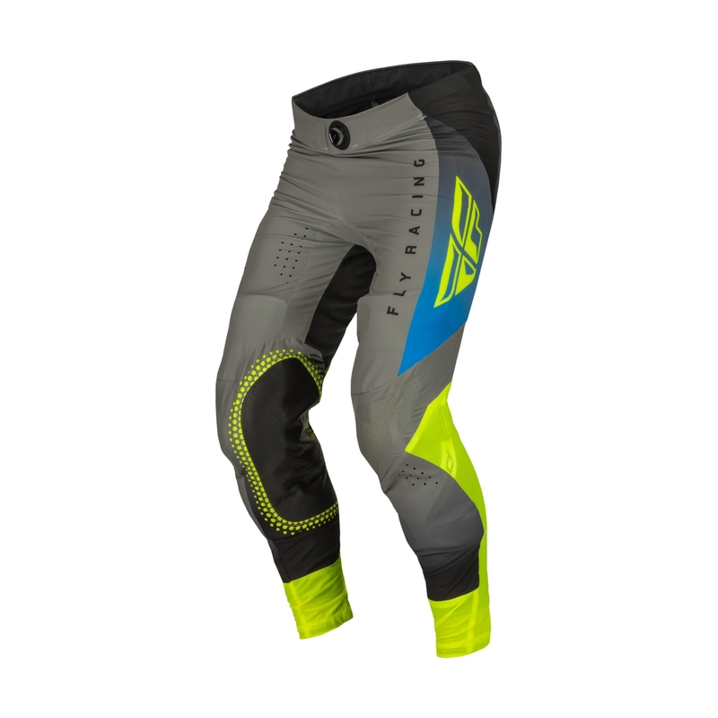 Spodnie motocrossowe FLY Racing Lite 2023 szaro-niebieskie hi-vis wyprzedaż